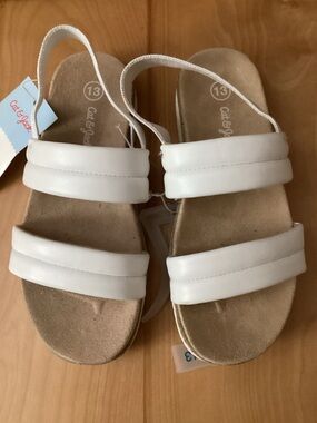 Cat & Jack White Double-Strap Girls' 13 Slingback Sandals